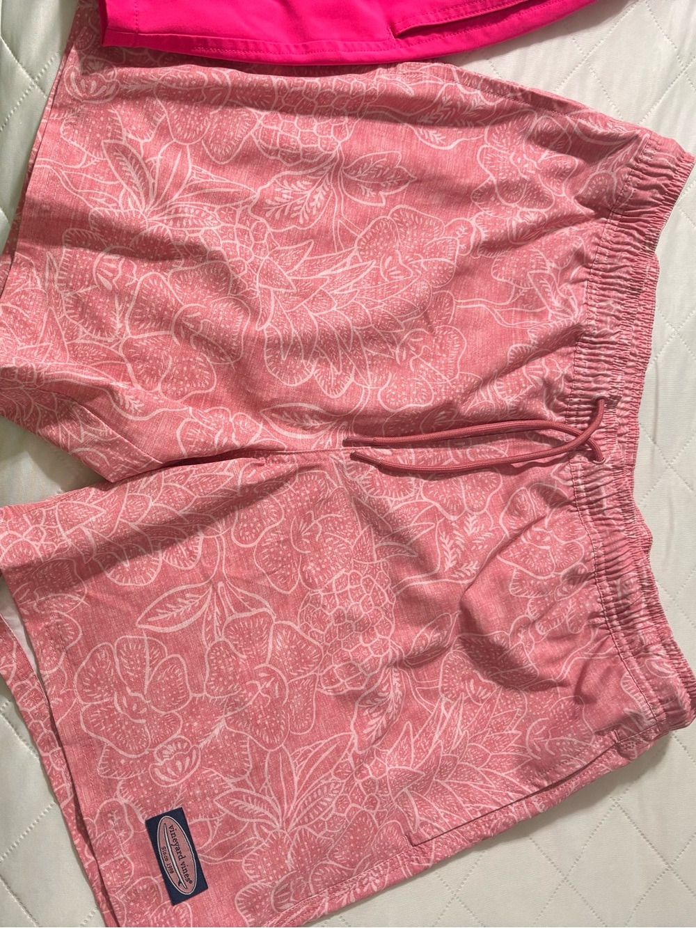 Vineyard Vines Pink Floral Swim Trunks